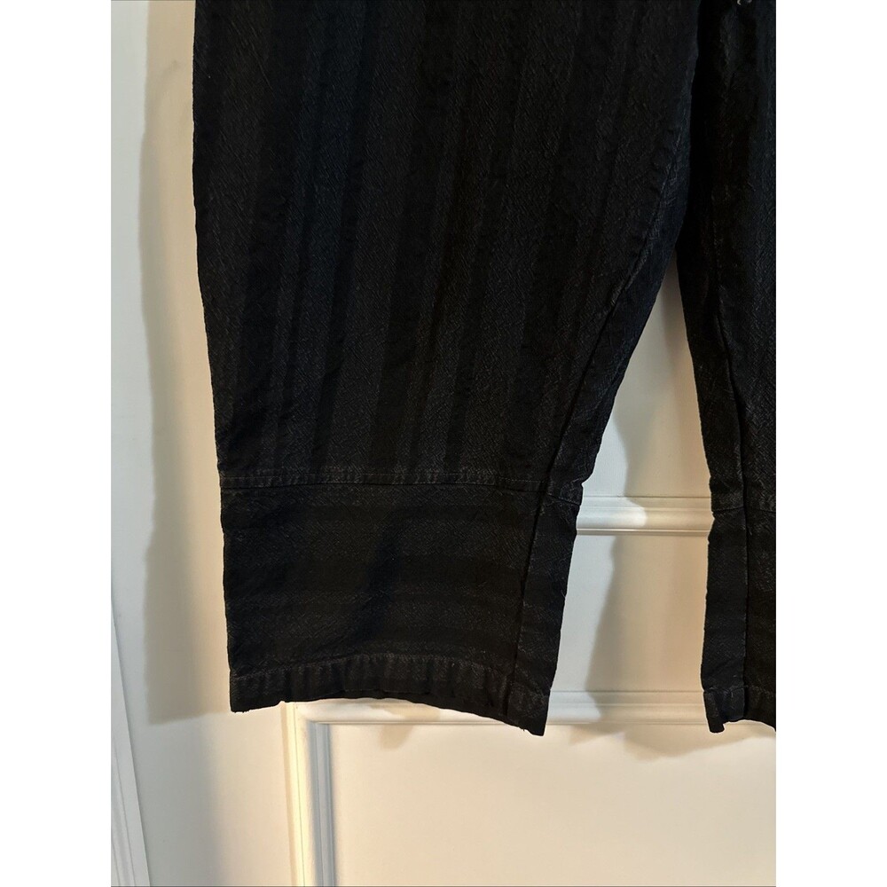 Free People Small Black Drawstring Waist Pants Barrel Wide Leg Jeans Striped - Picture 3 of 9